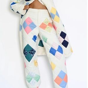 Colorful ADA Patchwork Quilted Joggers BNWT Yellow the Label